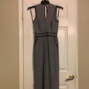 Monteau Brand Black and White Pin Striped Size Medium Jumpsuit
